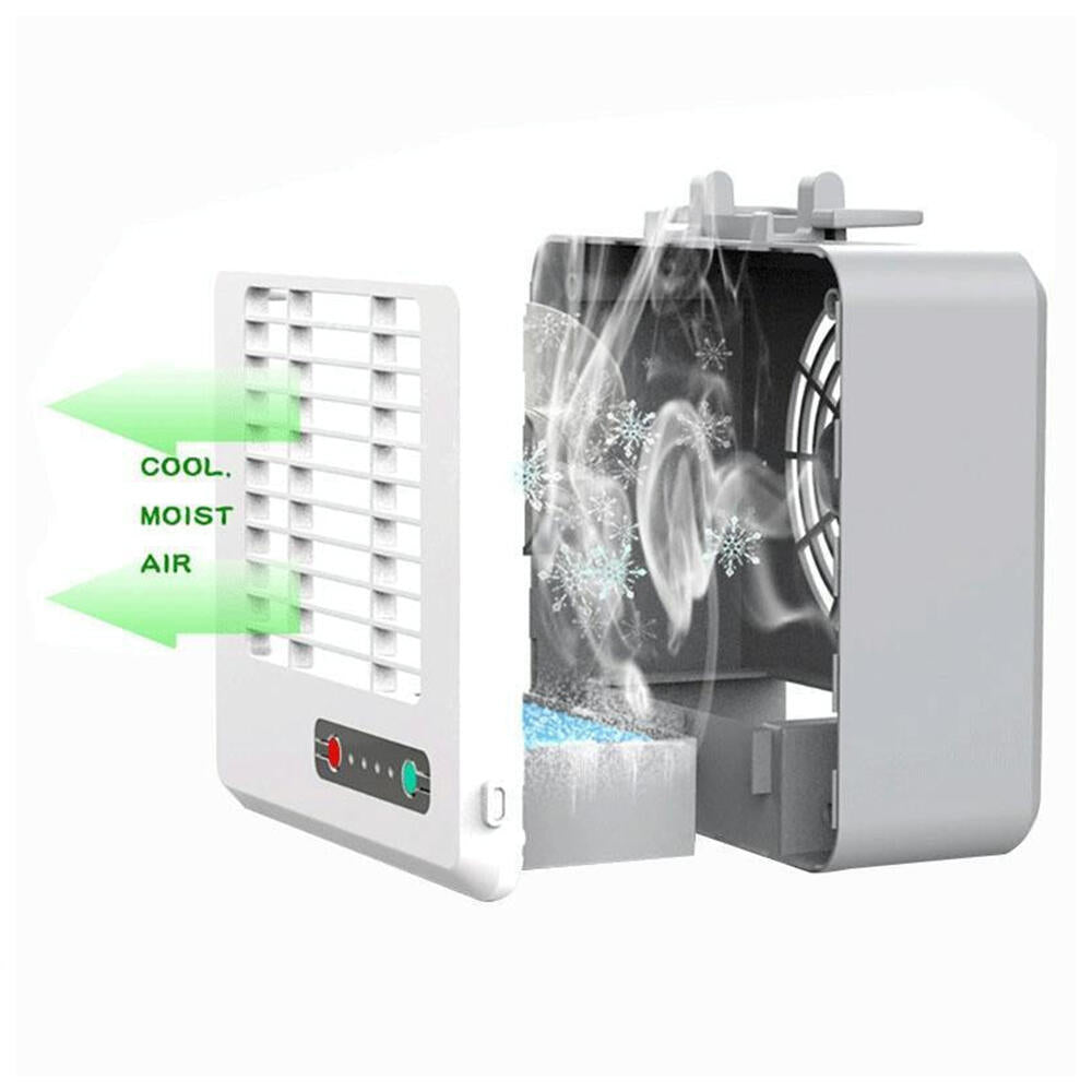 Mini Aire Acondicionado Portátil USB Silencioso, Ventilador de Escritorio con Refrigeración por Aire, Blanco
