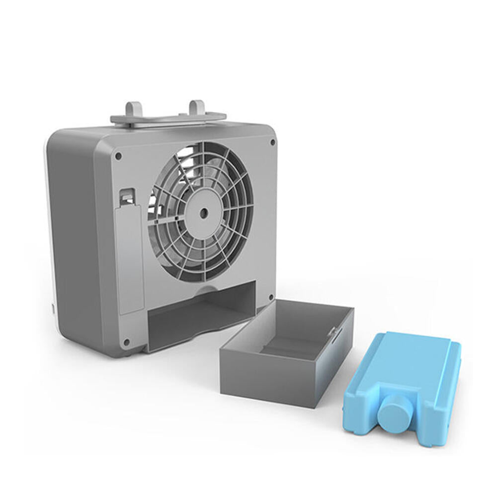 Mini Aire Acondicionado Portátil USB Silencioso, Ventilador de Escritorio con Refrigeración por Aire, Blanco