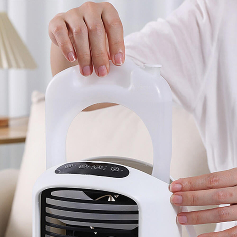Aire Acondicionado Portátil USB Arctic Ventilador con Niebla de Agua, Humidificador y Luces LED Enfriador Personal Recargable