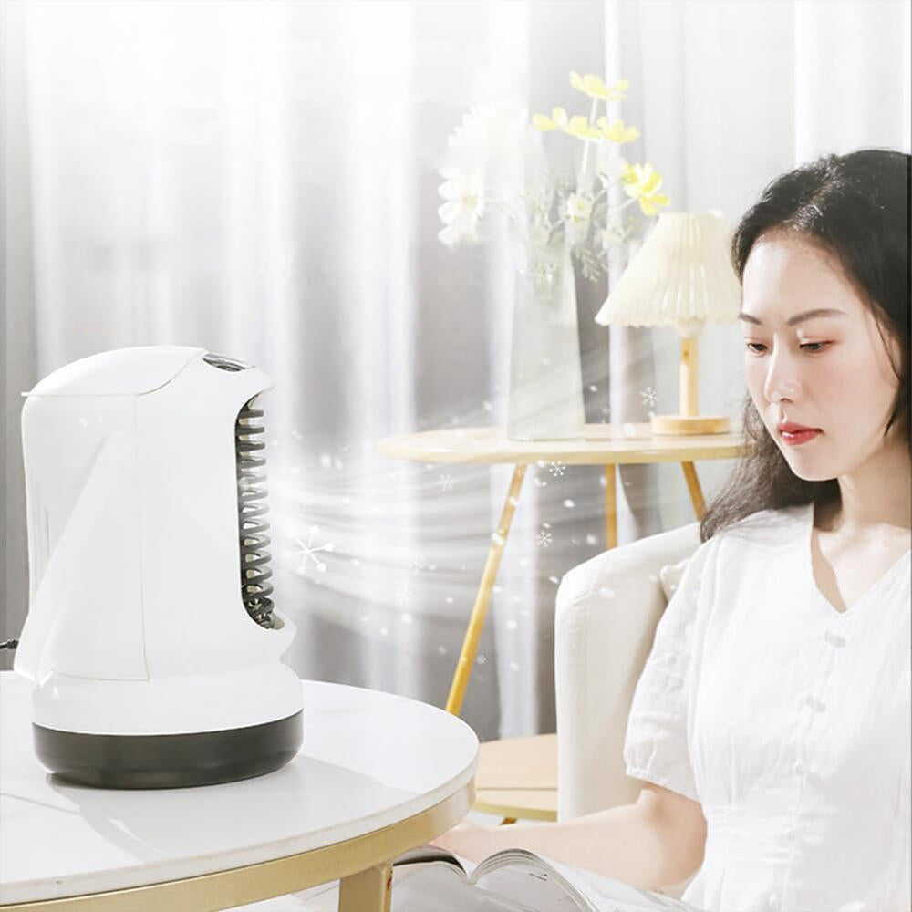 Aire Acondicionado Portátil USB Arctic Ventilador con Niebla de Agua, Humidificador y Luces LED Enfriador Personal Recargable