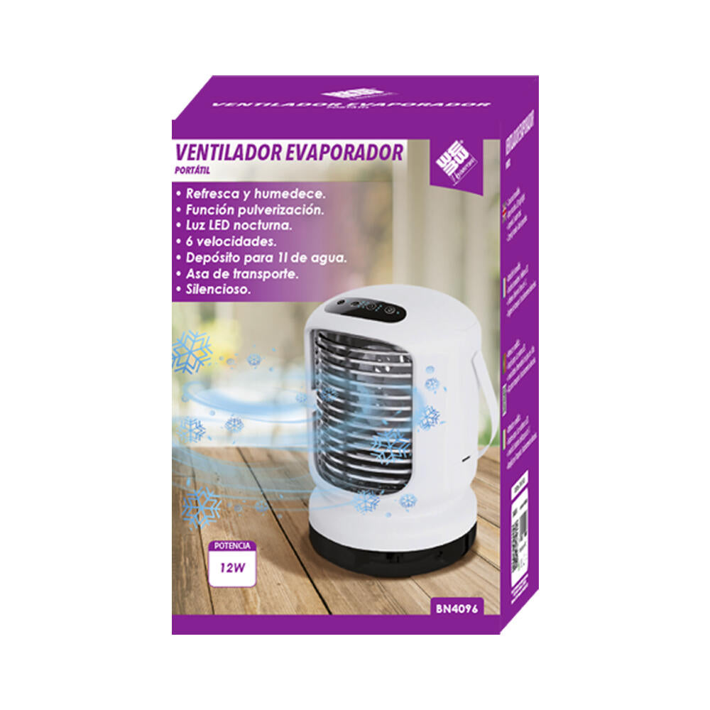 Aire Acondicionado Portátil USB Arctic Ventilador con Niebla de Agua, Humidificador y Luces LED Enfriador Personal Recargable