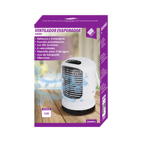 Aire Acondicionado Portátil USB Arctic Ventilador con Niebla de Agua, Humidificador y Luces LED Enfriador Personal Recargable