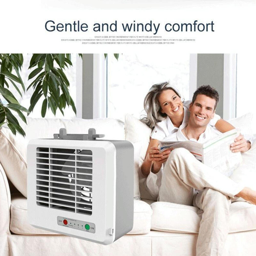 Mini Aire Acondicionado Portátil USB Silencioso, Ventilador de Escritorio con Refrigeración por Aire, Blanco